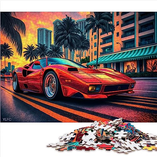 Classic Sports Car 1000 Piece Jigsaw Puzzles for Adult Cardboard Puzzle for Adults and Kids Age 12 Years Up 10.27x14.96inch