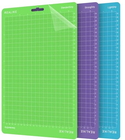 REALIKE Schneidematte für Cricut Joy Xtra Schneidemaschine 8.5X12inch 21.6 cm x 30.5 cm Variety Grip Matte Blau Grün Lila Klebende Schneidematten