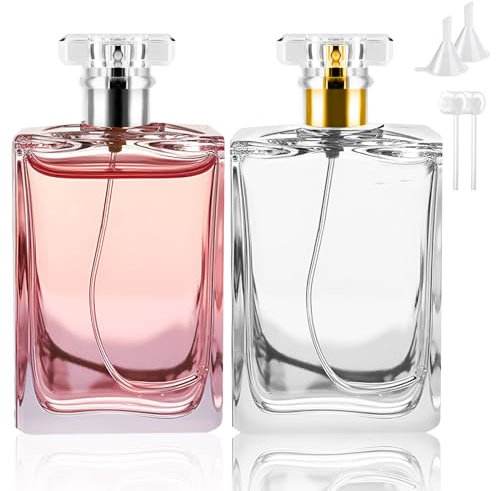 Bohoray 2 Piezas 100ml Bote Spray Pulverizador, Pulverizador Pequeño Vidrio, Botella Spray Recargable, Pulverizador Colonia, Pulverizador Cristal Con 2 Presser, 2 Embudos Para Perfumes, Cosméticos