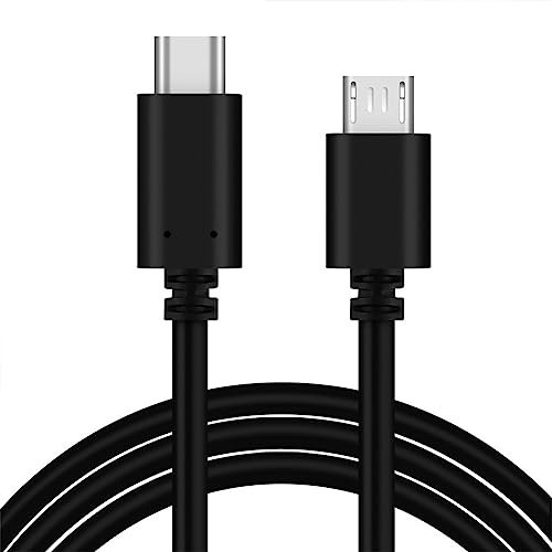 Amsixo Durable PVC UsbC TypeC To Micro USB Data Cable For Galaxy-S7 HTC-One And More 0.5m 1m 1.5m (Black) High Speed Charging & Syncing Durable Pvc Premium-Metallic Housing Premiu Quality- TypeC To