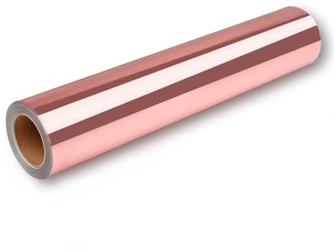 VINYL FROG Rose Gold Chrome Vinyl Glossy Metallic Permanent Vinyl 12''x20FT Adhesive Vinyl Roll for Home Decor Car Sign Sticker