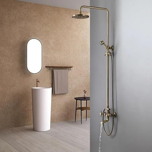 Columna baño ducha mezclador bronce antiguo Ø20 cm, Plétori