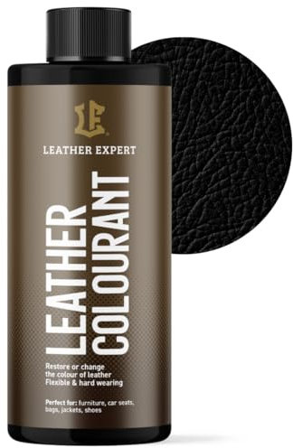 Peinture pour cuir noir très couvrante - 500 ml - Pour cuir naturel et écologique - Teinture pour cuir sans alcool - Pour tous les accessoires en cuir - Ne se déchire pas et ne s'écaille pas