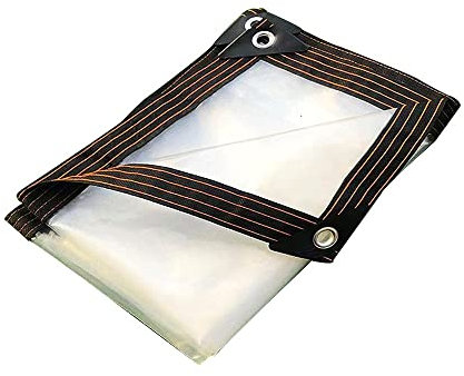 Klare Plane, transparente Planen mit Ösen, wasserdichte Plane, strapazierfähig, klar, Pflanzenabdeckung für Planenüberdachungszelte, Boote, Wohnmobile oder Poolabdeckungen (Größe: 5 x 7 m/16 x 23 ft