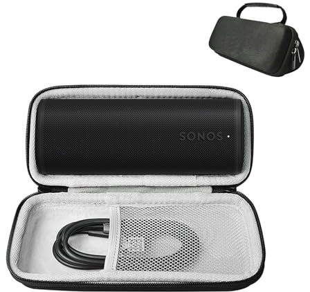 Sonos Roam 2 Travel Case - Protective Hard Carrying Case & Storage Bag - Black