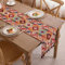 Clothfuna Geometrischer Jacquard-Tischläufer, Vintage-Boho-Tischläufer, orangefarbene Diamanten, Baumwollmischung mit Quasten, für Esstisch, Party, Urlaub, Outdoor, 33 x 160 cm