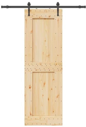 vidaXL Puerta corredera con herrajes madera maciza de pino 70x210 cm