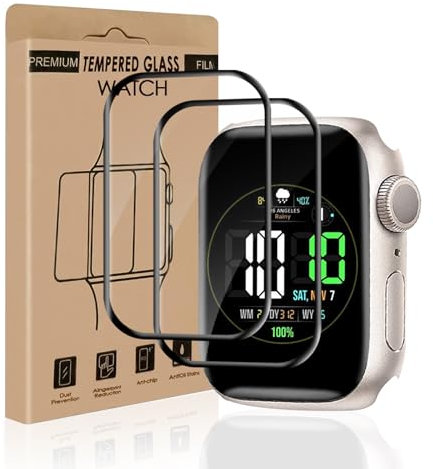 REROXE 2 Stück Schutzfolie für Panzerglas für Apple Watch Series 9/8/7 45mm, Ultra-HD Transparent Anti-Schmutz Apple Watch 9 45mm Schutzglas, Frei von Kratzern Apple Watch 8/7 45mm Displayschutzfolie