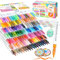Lyuvie 126 Farben Acrylstifte für Steine Wasserfest,1-6mm Pinsel Acrylmarker -Wasser Basierte Permanente Acrylic Paint Marker für Holz,Rock,Stein,Papier, Stoff,Kieselsteine Glas,Kunststoff