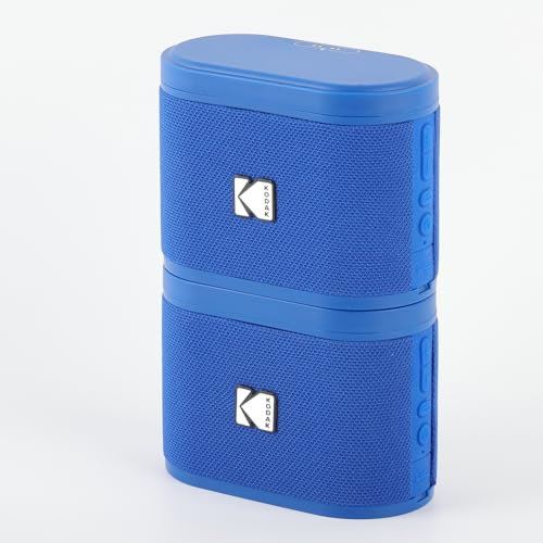 KODAK SoundDBRIX Portable Wireless Speakers - Connect up to 100 Speakers - Magnetic Dock and Powerful Sound 5W - 3H Battery Life - Blue