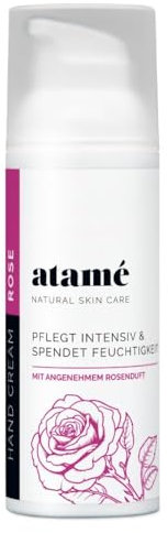 atamé Rose Handcreme – Feuchtigkeitsspendende Pflege mit natürlichem Rosenextrakt, vegan & beruhigend I 50 ml