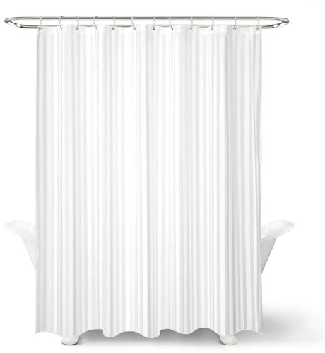 Hopomoon Tenda da doccia impermeabile ispessita per bagno e hotel, bianco/grigio - 180 x 180 cm