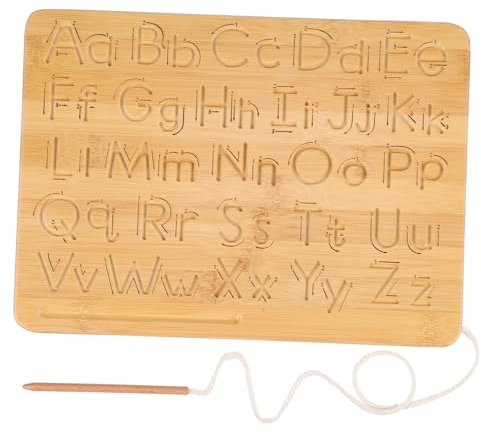 CIYODO Holz Übungstafel Für Kinder Doppelseitiges Buchstaben Und Zahlenbrett Lernspielzeug Zur Der Feinmotorik Und Frühkindlichen Bildung