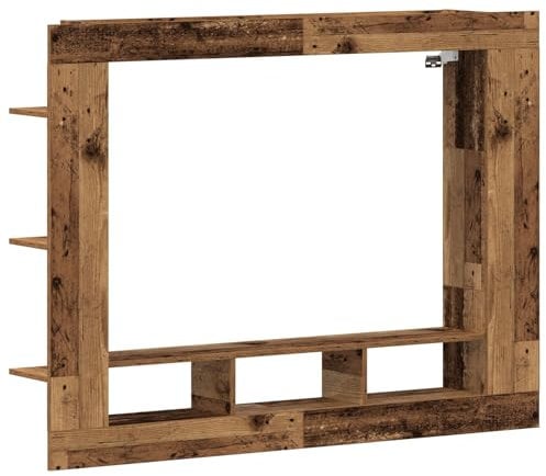 vidaXL Rustic Oak TV Cabinet - Old Wood Finish Media Console/Stand with Adjustable Shelves for Living Room/Home Cinema - Brown