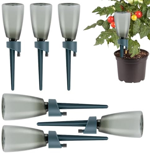 Picchi Irrigatori Per Piante, 6 Dispositivi Di Irrigazione Con Bottiglia, Valvola di Rilascio Graduale per Uso Domestico Balcone Esterno e Vacanze con Automatico a Goccia