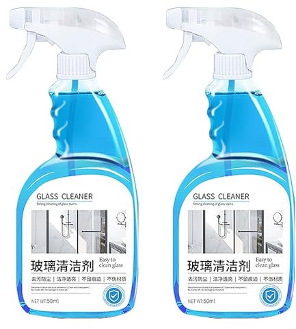 500 ml Spezialreiniger for Glas und Spiegel – schnelltrocknend, spurlose Formel for Staub, Regenflecken – ideal for Fenster, Spiegel, Duschwände – praktisch(2pcs)