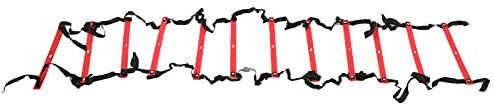 plplaaoo Agility Ladder Soccer Training Fixed Non Slip Bright Color Football Speed Rope Ladder for Sports Exercise Footwork Drills PP Material 6M 12 Rung (Red)