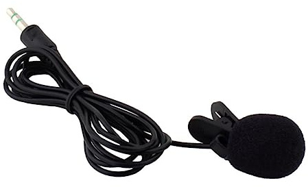 Lavalier Clip Mikrofon 3,5mm Schwarz für Unterricht und Skype | Kunststoffgehäuse, 30 Hz bis 15000 Hz, 2,2 K Ohm, für Laptop Kombianschluss