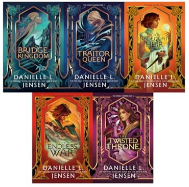 The Bridge Kingdom Series 5-Book Collection Set by Danielle L. Jensen – Includes: The Bridge Kingdom, The Traitor Queen, The Inadequate Heir, The Endless War, and The Twisted Throne – Fantasy Romance