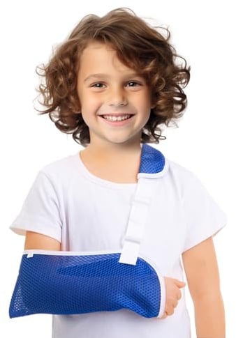 Armschlinge Kinder, Armschlinge Schulter Rechts Link, Einstellbar Armschlaufe Mit Atmungsaktivem Mesh, Armschiene für Arme, Handgelenke, Ellbogen und Schulterverletzungen (Blau, S)