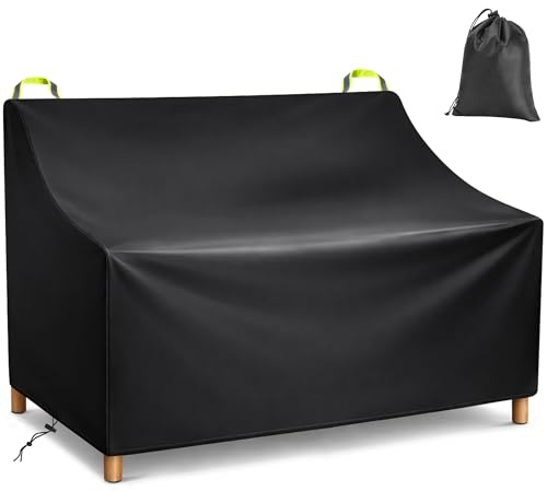 Gartenbank Abdeckung 2 sitzer, abdeckung gartenbank mit Wasserdichtes Oxford-Gewebe, wetterfest UV-Beständiges Schutzhülle für Gartenbank, Gartensofa Gartenmöbel (134x66x89cm)