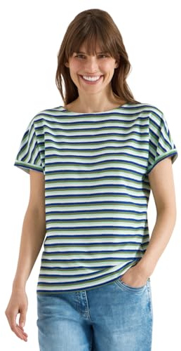 Kurzarm Shirt mit Struktur und Streifen