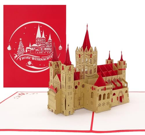 3D Weihnachtskarte Bonn - Bonner Münster – Pop Up Karte – große Grußkarte als Souvenir, Geschenk, Geldgeschenk, Geschenkverpackung
