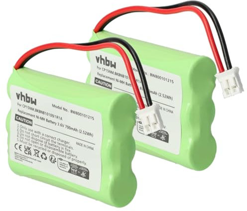 vhbw 2X Akku kompatibel mit Motorola Babyphone MBP36, 188610 schnurlos Festnetz Telefon (700 mAh, 3,6 V, NiMH)