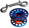 Sharplace Aluminium Finger Reel 30 m Dive Spule mit Karabinerhaken Karabiner zum Tauchen Schnprcheln Unterwasser, Blau