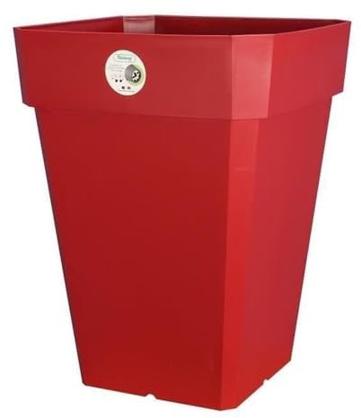RIVIERA Pot carré Soleilla en plastique 39x39x53cm - 49l - Rouge