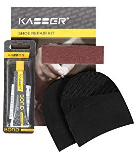 Talons adhésifs Kabber DIY pour hommes, kit de réparation de chaussures classiques, remplacement des talons pour chaussures pour hommes, 1 paire de talons antidérapants à coller, fabriqués en Europe
