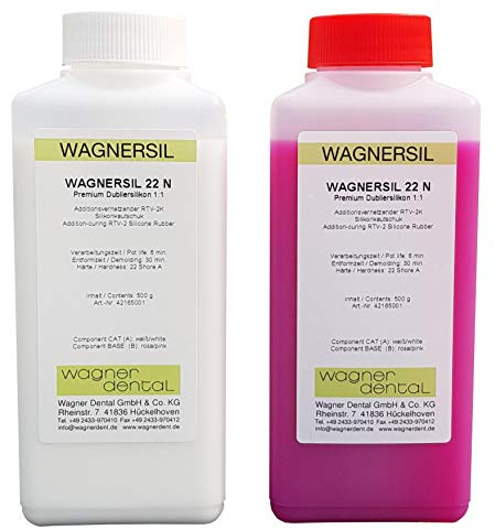 Wagnersil Premium Silikon Kautschuk 22 N rosa Shore 22 weich EFZ 30 min Dubliersilikon 1:1 - Größe: 1kg (2x500g)
