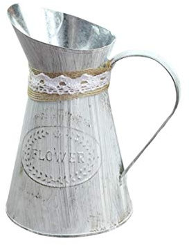 AMOYER 1pc Weinlese-Eisen-Chic Shabby eleganter Blumen-Krug für Garten Innenministerium Dekoration