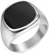 HIJONES Herren Mode Klassisch Signet Einfach Hochzeit Ring aus Edelstahl Silber Größe 74
