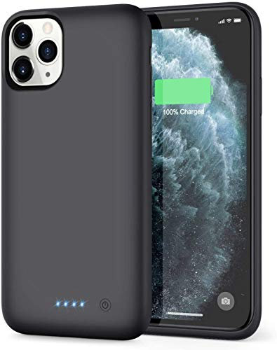iPosible Custodia Batteria per iPhone 11 Pro Max, 7800mAh, Black, Ricarica Integrata, Custodia Batteria con Assorbimento degli Urti
