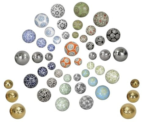 NETPROSHOP Schwimmkugeln, Dekokugeln schwimmend, Porzellan, Durchmesser 4-6-7,5 cm, Farbe:Gruen Blumen, Auswahl:6 cm