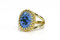 Anemone Schmuck Facettierte Saphir Ring - Vintage-Inspirierte Gelbgold-Ring - Individuelle Mode und Geschenke Oval Ringe für Frauen - Engagement, Versprechen, Geburtsstein Ringe für Sie