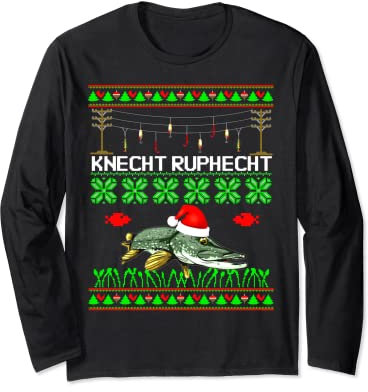 Knecht Ruphecht Hecht Angeln Fisch Angel Angler Herren Mann Langarmshirt