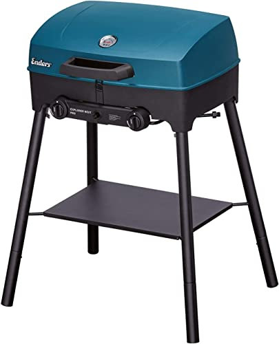 Enders Explorer Next Pro Griglia a Gas da Campeggio, Portatile, da Esterno, Griglia portatile a 2 Fuochi in Acciaio Inox, Multifunzionale e facile da trasportare, BBQ da Tavolo e Indipendente #210233