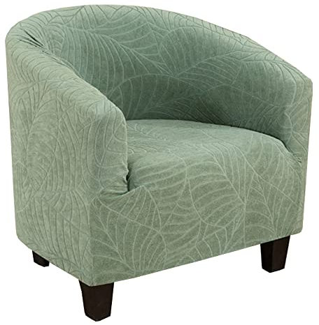 Bestenrose Sesselhusse Wasserdicht Sesselbezug Stretch Sesselschoner Elastisch Jacquard Sesselüberwurf mit Armlehnen Verdickte Sofahusse für Clubsessel Cafe Stretch Husse (2 Stück, Grün)