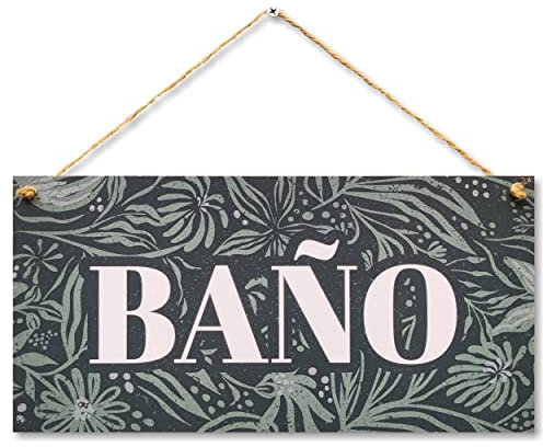 CARISPIBET Baño Cartel Decorativo para el hogar Placas de decoración Adornos Colgantes para Bar, Restaurante 15 x 30 cm