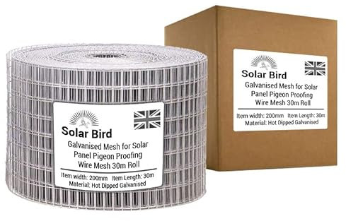 SOLAR BIRD Galvanised Mesh for Solar Panel Pigeon Proofing Wire Mesh 30m Roll
