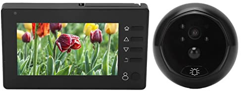 Septpenta Digital Peephole Viewer, 720P 4.3in TFT LCD Screen CMOS Sensor Full 1MP HD Lens Video Doorbell Camera, PIR Motion Detection Night Vision IP55 Waterproof 4 Ringtones for Home