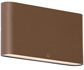Qazqa - Moderne Außen Wandleuchte rostbraun 17,5 cm inkl. LED IP65 - Batt I Außenbeleuchtung - Aluminium Rechteckig - I LED
