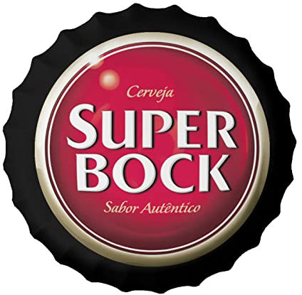Compatible with Super Bock Bottle Cap Shaped Metal Wall Art Decor Plaque for Bar Garage Man Cave Home Decor