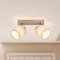 Glitzerlife Deckenlampe 2 Flammig Deckenstrahler Flur - Deckenleuchte Modern Deckenspot E14 Silber Schwenkbar 350° Weiß Stoffschirm MAX.25W Küchelampe für Wohnzimmer Korride(Ohne Leuchtmittel)