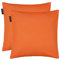 LINUM Annabell Elegant Kissenhülle 40x40 cm 2er-Pack, 100% Baumwolle, Maschinenwaschbar, Orange