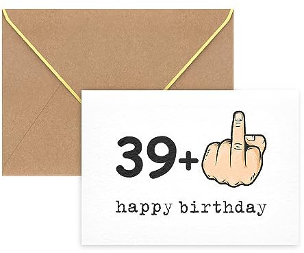 WenmthG - Geburtstagskarte zum 40. Geburtstag mit Umschlag - Lustige Geburtstagskarte - 39 + 1 - Geschenke für Frau, Mann - Happy Birthday - Personalisierte Geschenke