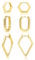 ALEXCRAFT Eckige Creolen Gold Ohrringe Set Klein Damen 14K Huggie Vergoldete Ohrringe Geschenk für Frauen Freundin Mama Mädchen