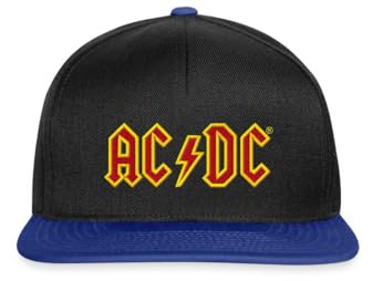 Spreadshirt AC/DC In Rot Und Gelb Stick Snapback Cap, One Size, Schwarz/Königsblau